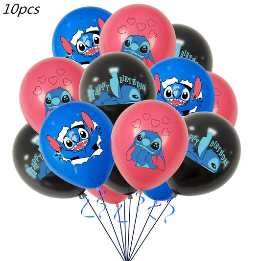 10Pcs 12 Inch Lilo & Stitch Birthday Party Latex Balloons Kids Birthday Party Decoration Baby Shower Balloon Globos Supplies
