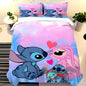 3Pcs Lilo and Stitch 100% Polyester Bedding Set,Stitch Duvet Cover Set without Filling, for Children Boys and Girs