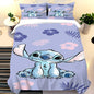 3Pcs Lilo and Stitch 100% Polyester Bedding Set,Stitch Duvet Cover Set without Filling, for Children Boys and Girs