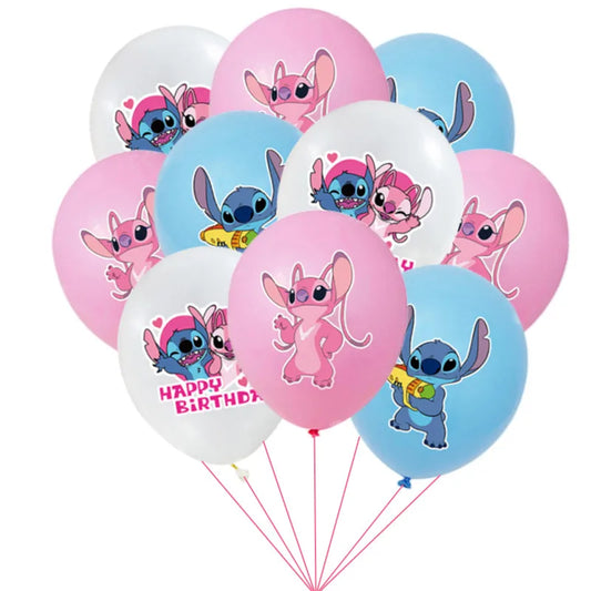 10Pcs 12 Inch Lilo & Stitch Birthday Party Latex Balloons Kids Birthday Party Decoration Baby Shower Balloon Globos Supplies